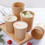 Disposable Thickened Porridge Kraft Paper Soup Bowl Takeaway Packing
