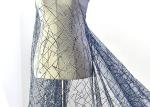 Embroidery Royal Blue Sequin Lace Fabric For Wedding Dress Evening Gown