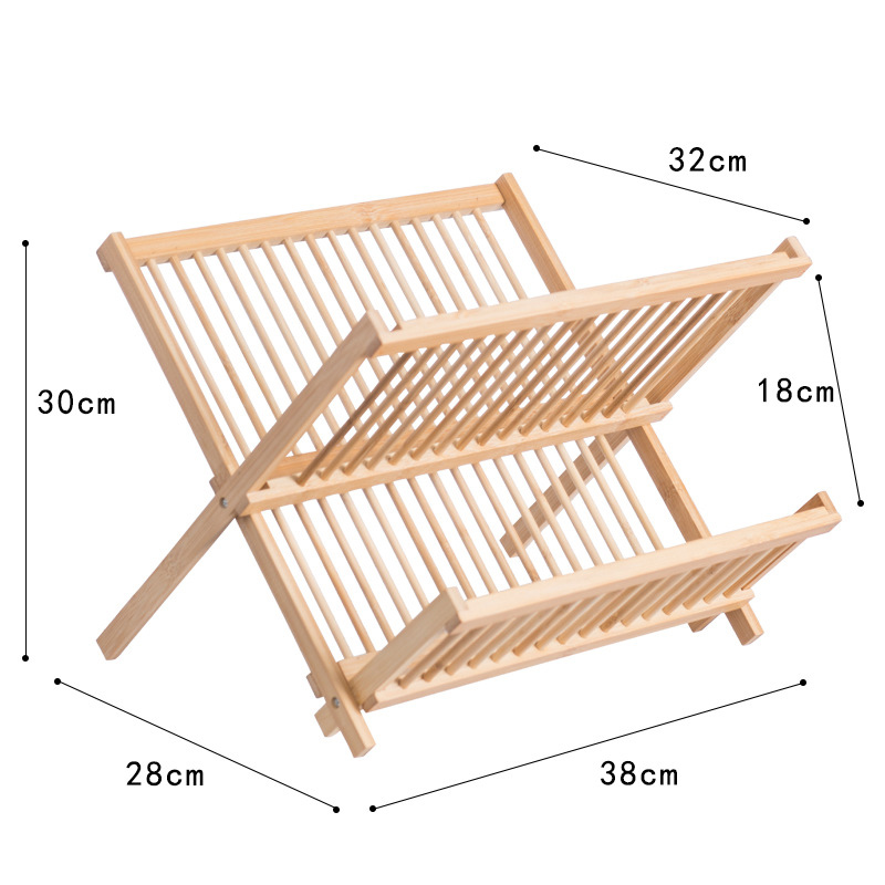 Bamboo plate Holder for Dish Rack- plate and bowl Drying rack - Bamboo Dish Drying Racks