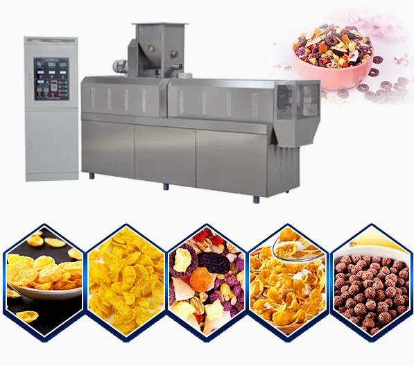 Twin Screw Extruder Corn Flakes Processing Line 