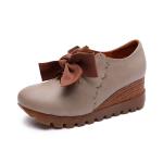 S277 Direct Selling New Leather Bowknot High-Top Leather Shoes All-Match Fashion