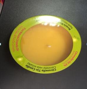 Wholesale Yellow Citronella tin scented candle with the printed label shrinked from china suppliers