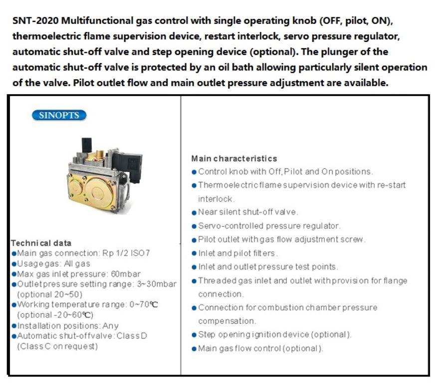 Replacement 820 Multifunctional Gas Control Valve for Fryer Ovens Heating Equipments for Gas Boiler