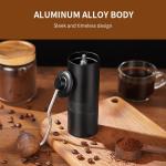 Black 12 Setting Compact Coffee Grinder Dual Bearings Hand Crank Conical Burr