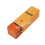 Luxury Orange Rigid Paper Gift Box With Leather Wrapping For Wine And Whisky