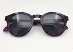 Round fasion acetate plastic sunglasses for Women mirror lens UV protection 400