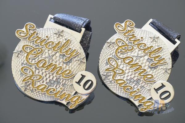 3D Earth Glitter Color Custom Silver Sports Medal , Bespoke Metal Running