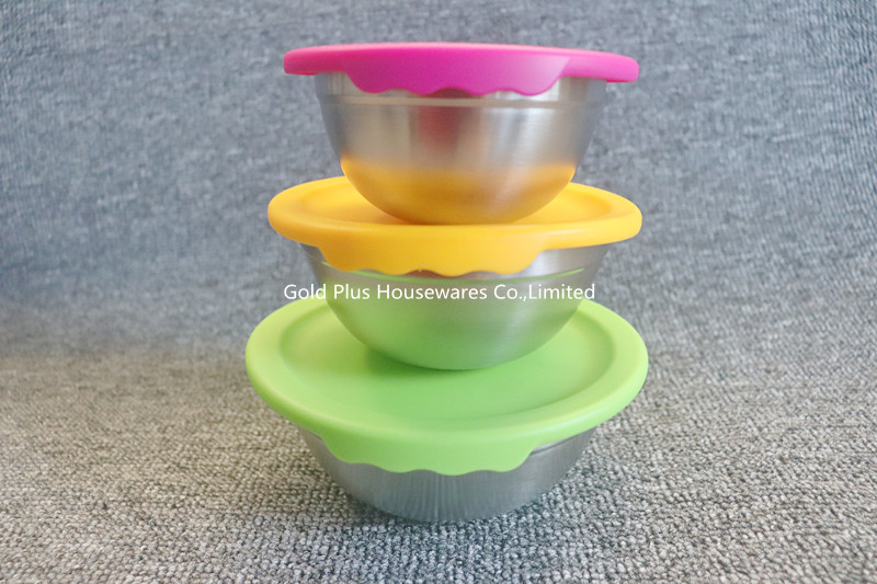 Stainless Steel 201 6pcs Multi Color Snack Salad Mixing Bowls 12cm 14cm 16cm