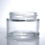 Luxury Glass Cream Jars Transparent Round With Lid Skincare Face Cream Cosmetic