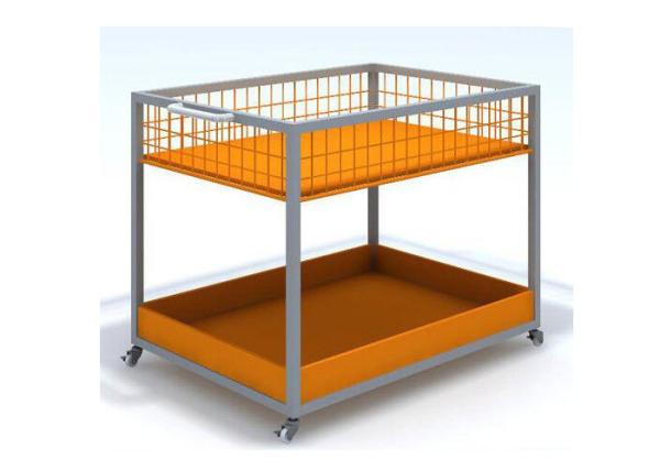 Wooden And Metal Coated Promotional Display Stands , Commercial Portable