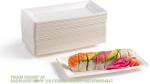 Rectangular Disposable Serving Plates 100% Natural Sugarcane Bagasse Fiber