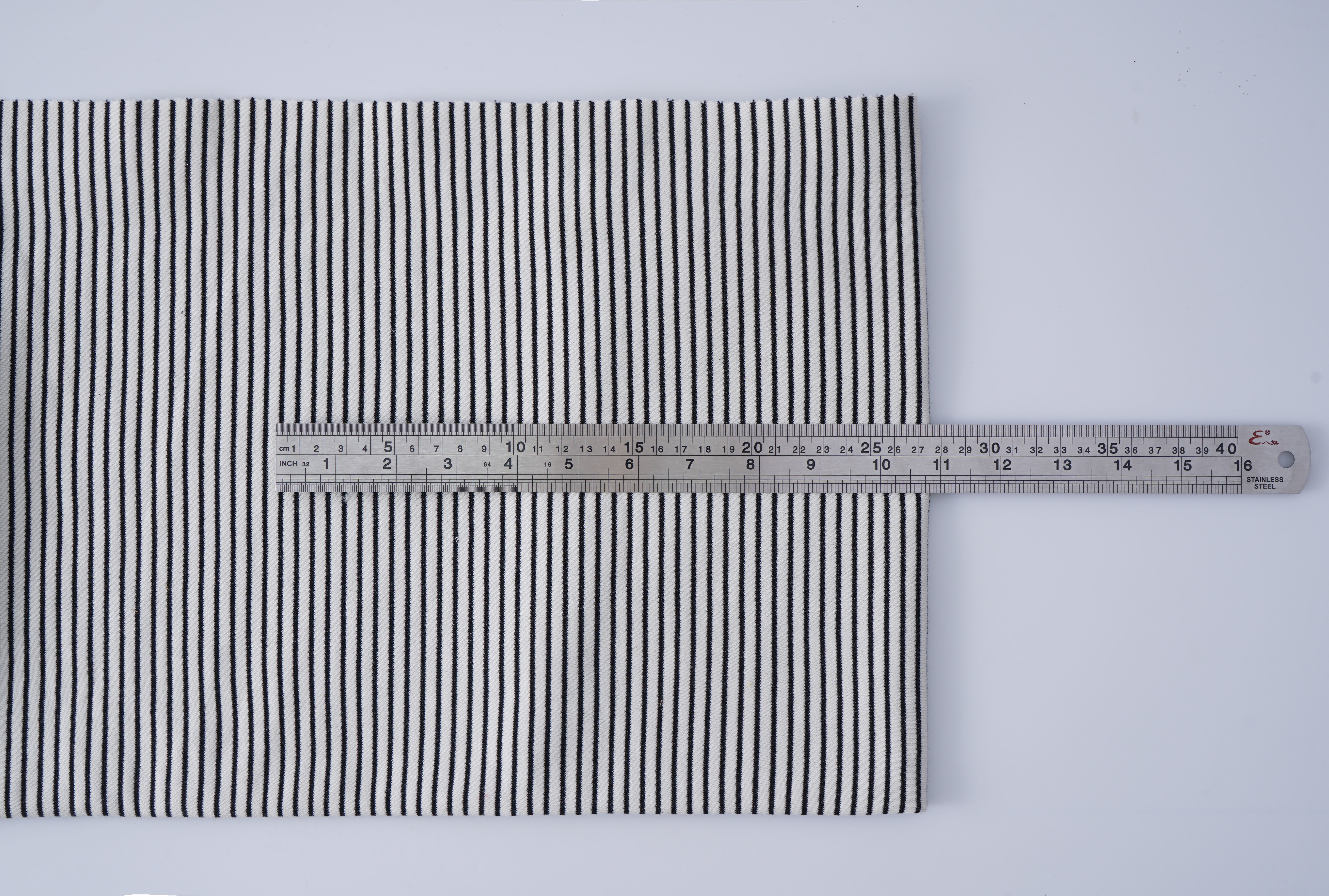 100% Cotton Black And White Striped Fabric Soft French Terry Material 185cm
