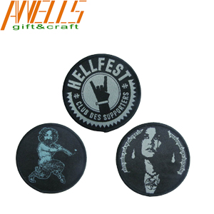 Machine Custom Woven Patches Laser Cut Border For Cap And Clothing