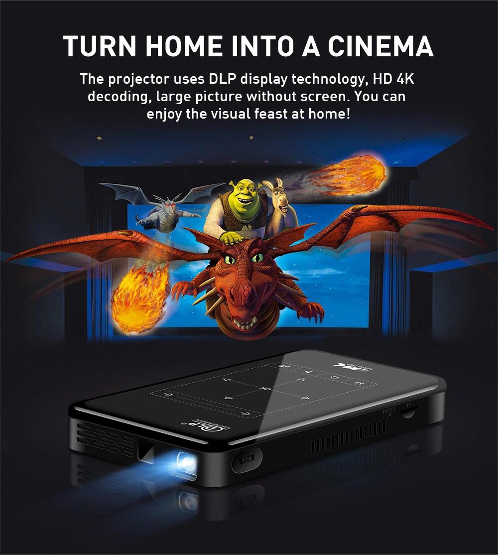 Ultra HD 4K Mobile DLP Interactive Projectors Pocket Portable Home Theater