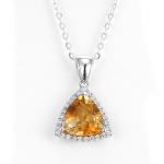 Long Teardrop Round Marquise Pendant Necklace 925 Silver Gemstone Box Chain