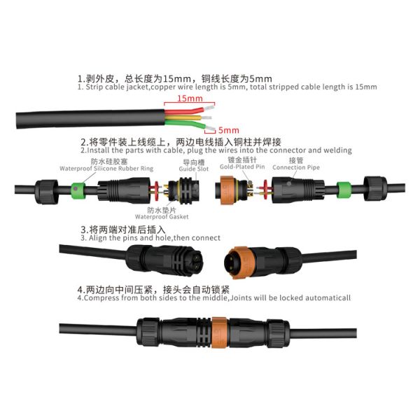 Nylon Waterproof IP68 Circular Push Pull Connectors