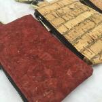 2017 Hot Sale Colored/ Natural Cork Coin Pouches with Brass Zipper