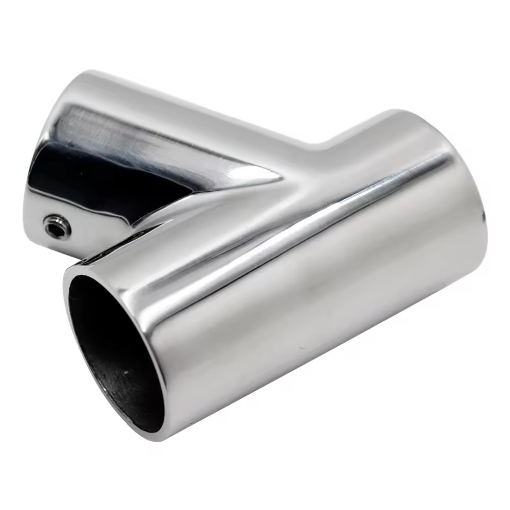 Marine Hardware Handrail 316 Stainless Steel Ship Deck Left Tee Rail Brackets Connector
