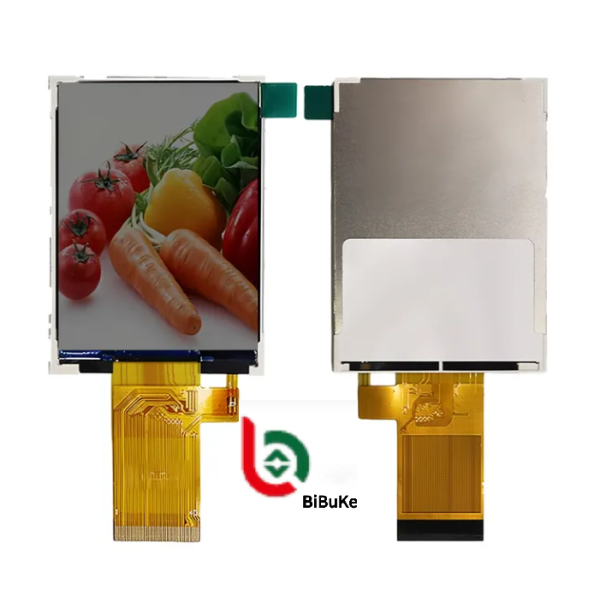 2.8-inch TFT LCD display module side profile and connector details