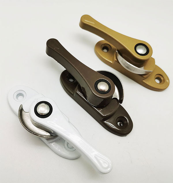 Powder Coating Sliding Window Crescent Lock , Chrome Aluminium Window Latches OEM