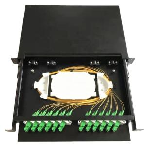 Wholesale 1U Height E2000 APC Fiber Patch Panel Rack Mount 12 Ports ROHS from china suppliers