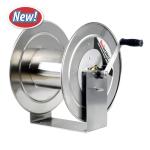 90M Heavy Duty Stainless Steel Hand Crank Air Hose Reel 1/2"NPT