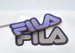 3D Embossed Heat Transfer Clothing Labels FILA LOGO Brush Dots