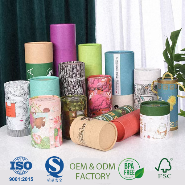 OEM Biodegradable Cylindrical Paper Container Cardboard Push Up Tubes For Skincare