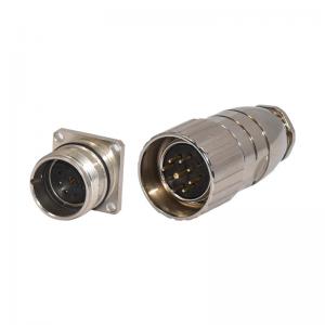 China CuZn 10mm Cable M23 Male Waterproof Connector Straight Power Supply Connector on sale