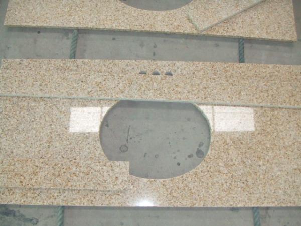 Sunset Gold Granite Bathroom Vanity Tops , Custom Cut Size Granite Tile