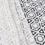 White Guipure Lace Fabric Embroidery Cord Lace Fabrics For Dresses