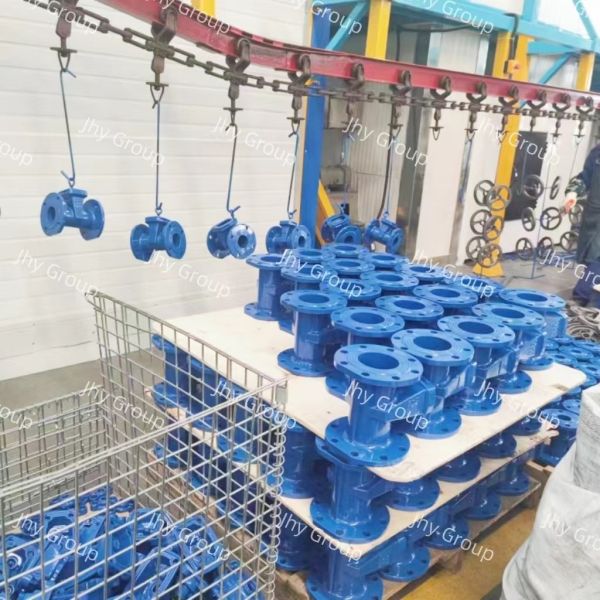 DN150 Resilient Seated Gate Valve Ductile Iron Hand Wheel Non Rising Valve