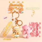 Cartoon Animal Pendant Key Ring Silicone Keychain in Various Colors for Women