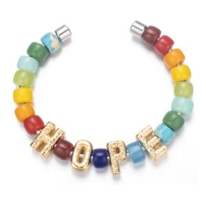 Wholesale 18.5cm Handmade Beaded Bangles , Stainless Steel Forte Beads Bracelet multicolor from china suppliers