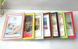 Wholesale 6inch High glossy with gold foil edge PVC plastic photo frame 7color avaiable from china suppliers