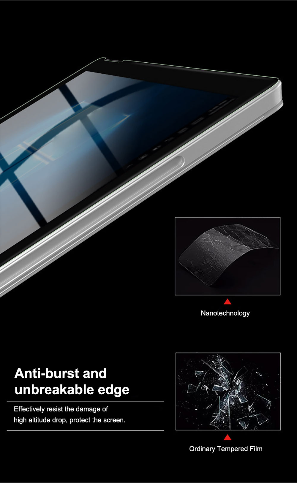 3D Tablet Tempered Glass Screen Protector for Mobile Phone Full Coverage Anti-Fingerprint High Quality Anti-Scratch