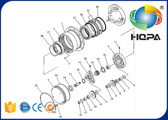 20T-60-43100 20T6043100 Final Drive Seal Kit for Komatsu PC40-6 PC38UU-1 PC40T-7