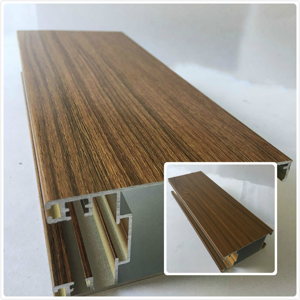 T5 T6 Clear Texture Wardrobe Aluminium Profile Wood Finish Flexible Antirust