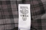 Slim fit grey Ladies Casual Plaid Shirts 56% Cotton 44% Polyester