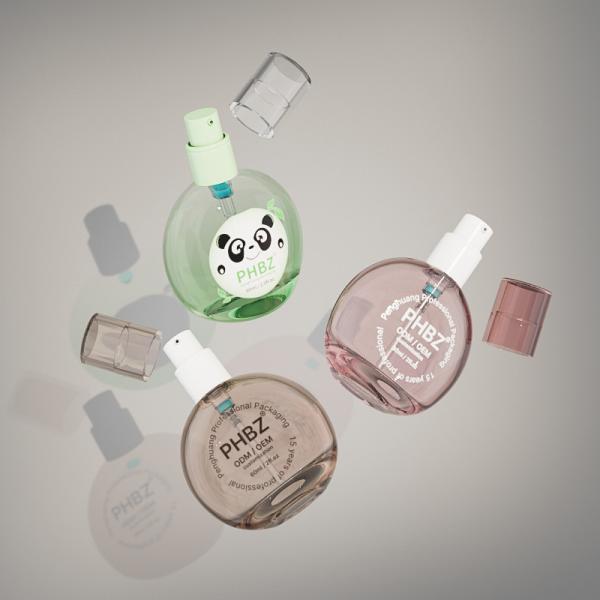 Glass Cosmetic Packaging Container For Liquid Foundation 60ml Cream Lotion pump