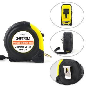 Wholesale EN-71 Diameter Measuring Tape Extra Long 8m 26ft Diameter Scales Nylon Coated Steel Inch Markings from china suppliers