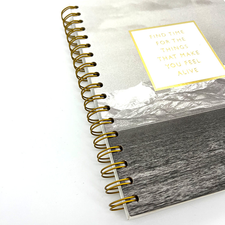A4 Spiral Notebook Printing With Lined Pages Gold Foiled Logo