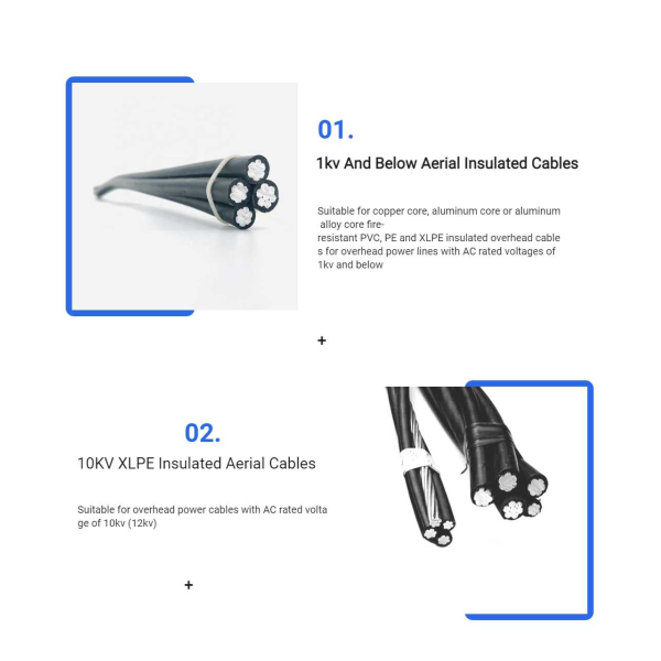 10mm 35mm 50mm 95mm ABC Cable Electrical 3 Phase Overhead Power Cable