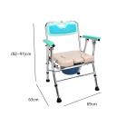 Foldable Aluminum Disabled Toilet Chair Hospital Mobile Commode Chair 63*68.5*