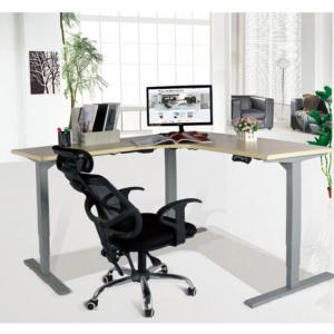 Ultra-Strong Triple Motor Wooden L Shaped Standing Corner Desk for Suppliers'