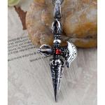 Men's Jewelry Vintage Sword 925 Silver Amulet Pendant Necklace (N046031W)