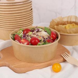 Wholesale Custom Hot Soup Disposable Kraft Paper Salad Bowl 46oz With Lid from china suppliers