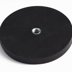 Wholesale Rubber Coated Pot Magnet Neodymium Rubber Magnet D36*6mm-M6 Permanent Powerful Punching from china suppliers
