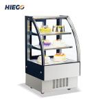 Cake Display Showcase Air Cooling For Supermarket Curved Glass Chiller Cake