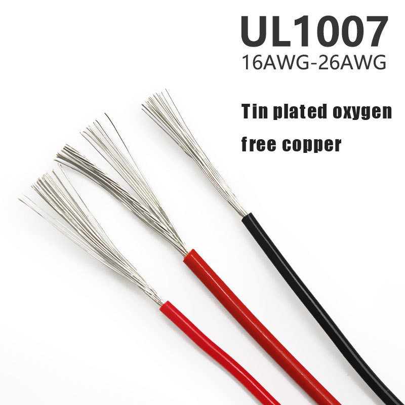 Telephone UL1007 Solid Copper Conductor PVC Insulation Single Core Hook up Electric Wire